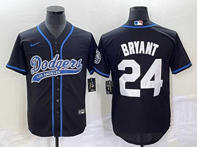 Men%27s Los Angeles Dodgers #24 Kobe Bryant Black With Patch Cool Base Stitched Baseball Jersey->los angeles dodgers->MLB Jersey